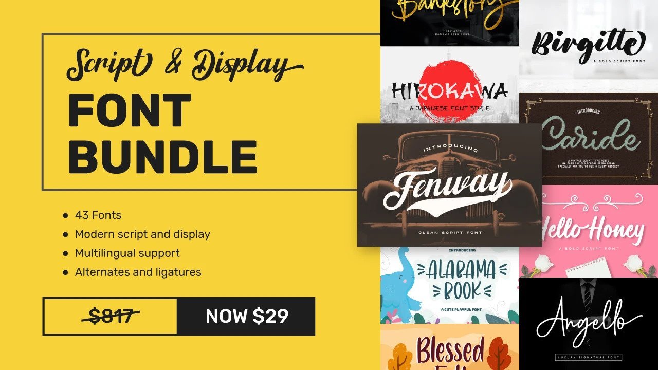 Спецпредложение для 43 Fonts Bundle - лучшая цена на рынке