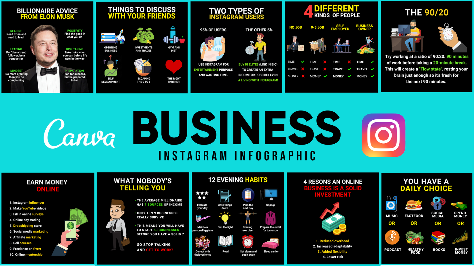 Спецпредложение для 1000 Instagram Business Success Tips Infographics - лучшая цена на рынке