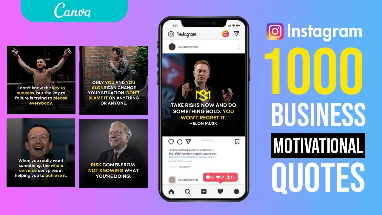 Спецпредложение для 1000 Instagram Business Motivational Quotes Templates - лучшая цена на рынке
