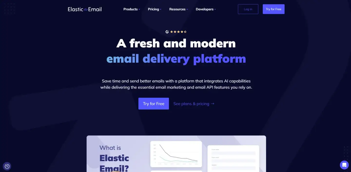 Screenshot of ElasticEmail API integration example.