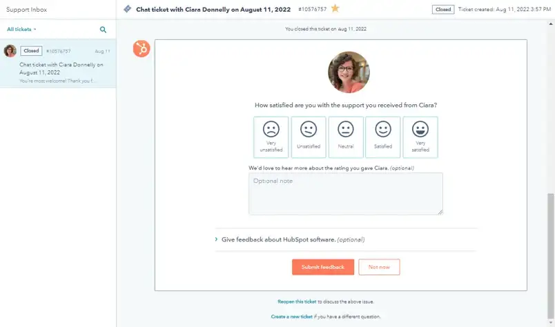 HubSpot Support Dashboard