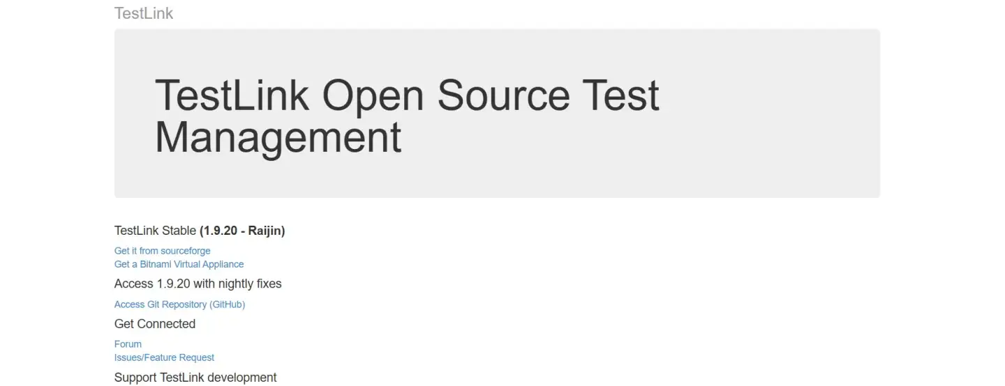 Screenshot of TestLink web interface (test case editor and sidebar).