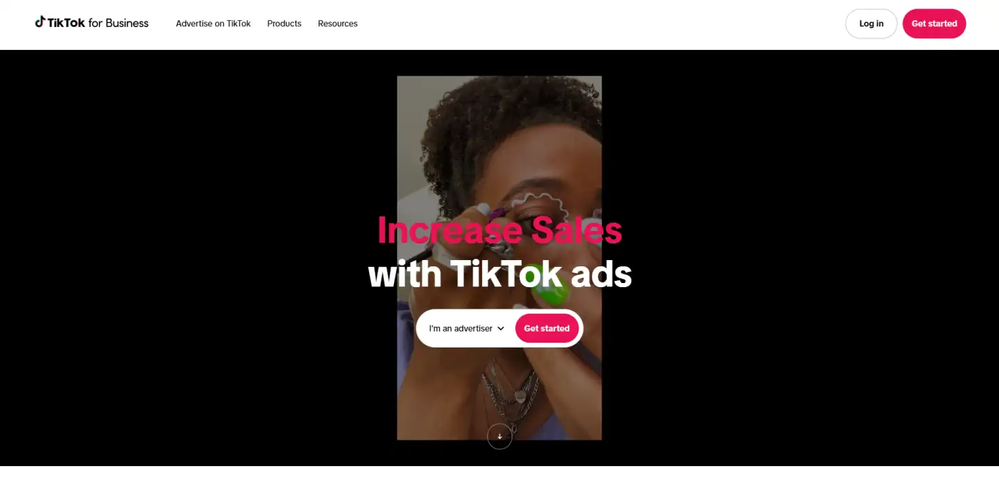 Homepage of TikTok
