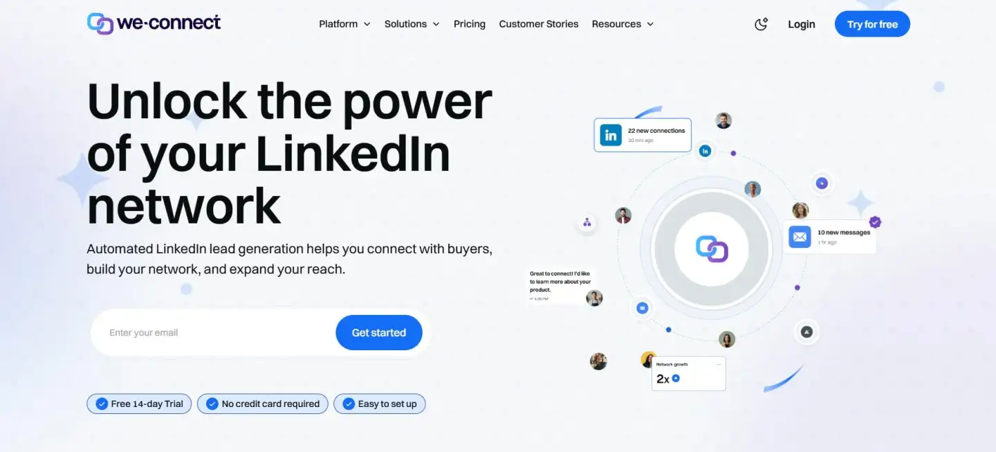 The We-Connect dashboard has helpful analytics charts. These charts help users boost their LinkedIn outreach strategies. They give clear and detailed information that is easy to read.