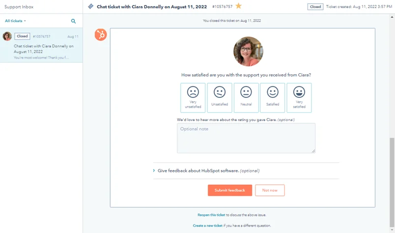 HubSpot Support Dashboard