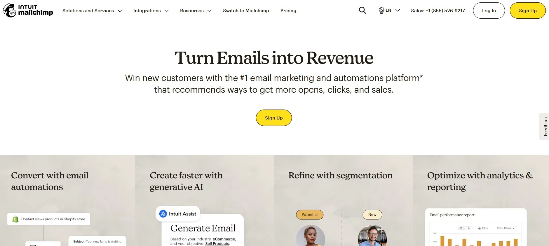 Screenshot of Mailchimp's modern dashboard highlighting the drag-and-drop campaign builder and performance analytics panels.
