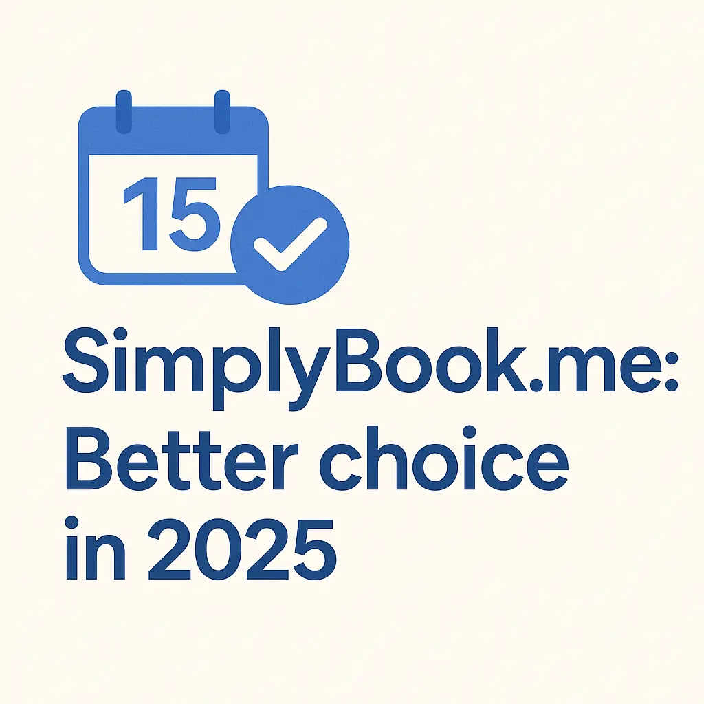 “SimplyBook.me: Better choice in 2025” text with a calendar and checkmark icon.